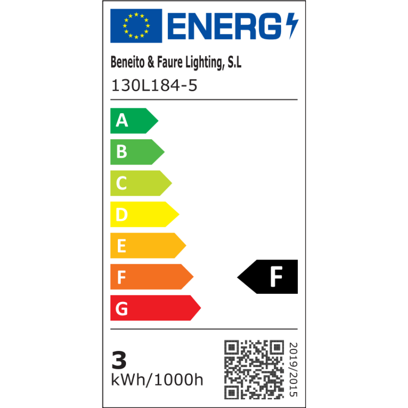 Classe énergétique ampoule BENEITO L130184-F