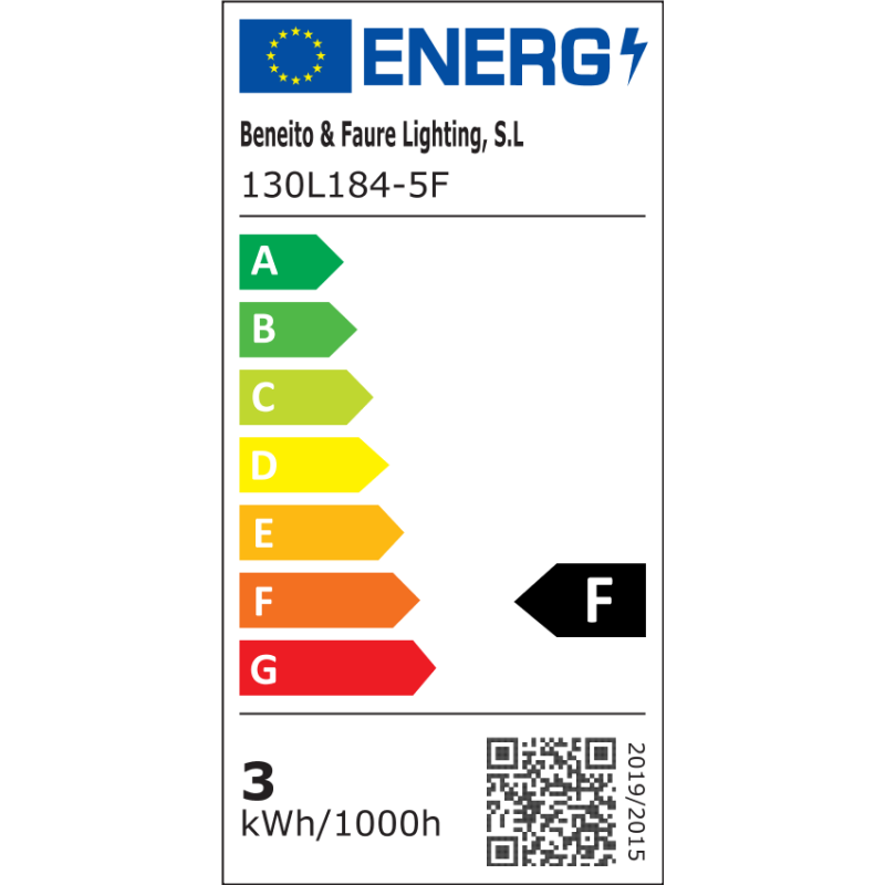 Classe énergétique ampoule BENEITO L130184-5F