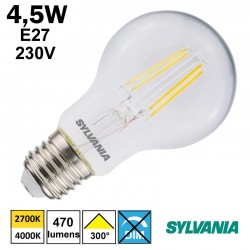 Ampoule filament LED 4,5W E27 230V - SYLVANIA 0029323 0029324