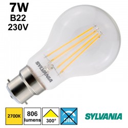 Ampoule filament LED 7W B22 230V - SYLVANIA 0029326