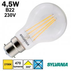 Ampoule filament LED 4.5W B22 230V - SYLVANIA 0029322