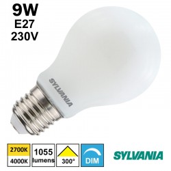 Ampoule satinée filament LED 9W E27 230V - SYLVANIA 0029317 0029318