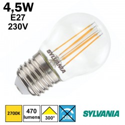 Ampoule sphérique claire 4,5W E27 230V - SYLVANIA 0029503