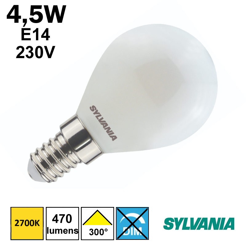 Ampoule sphérique satinée 4,5W E14 230V - SYLVANIA 0029536