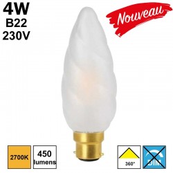 Ampoule flamme torsadée géante B22 - Equivalente Girard Sudron 713197