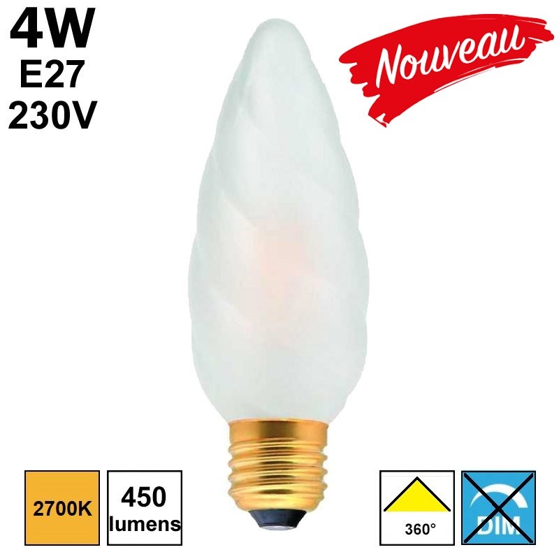 Ampoule flamme torsadée géante E27 - Girard Sudron 713196