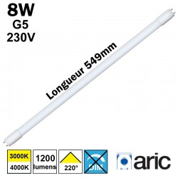 Tube T5 LED ARIC 2878 2879 - Tube 8W G5 230V longueur 549mm