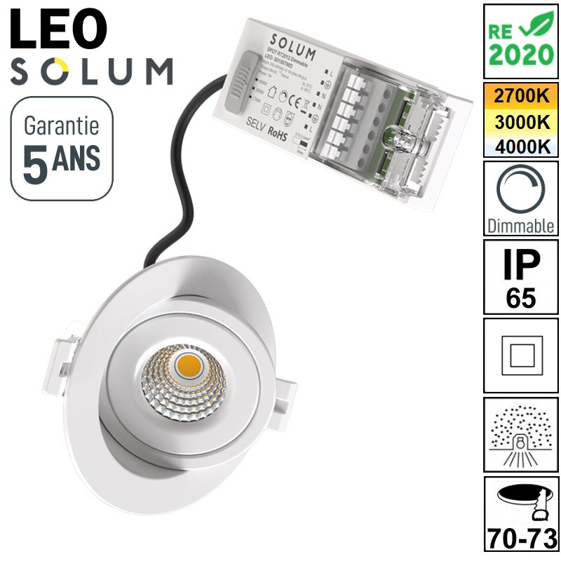Spot encastré orientable - Norme RE2020