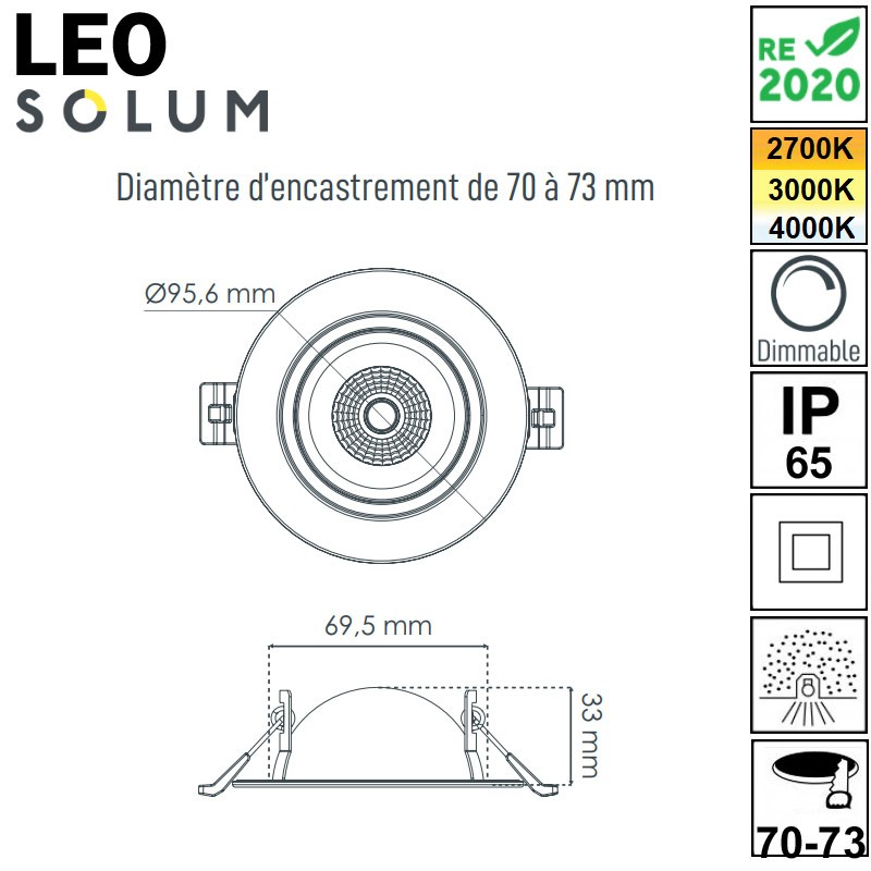 Dimensions spot SOLUM LEO