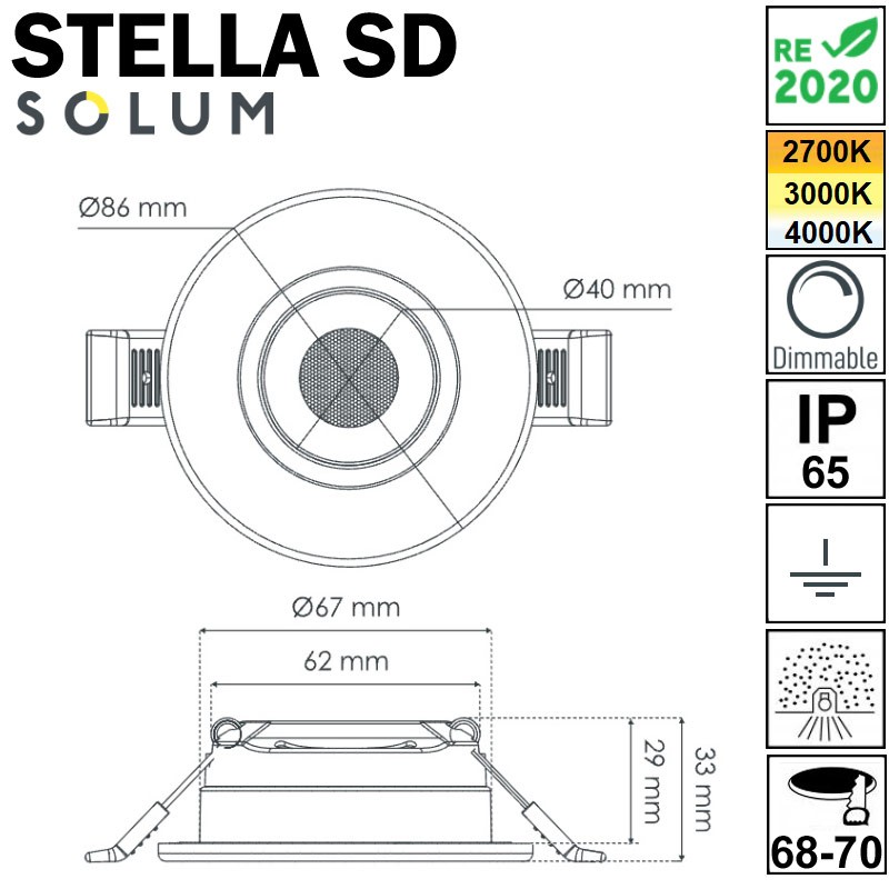 Dimensions spot SOLUM STELLA