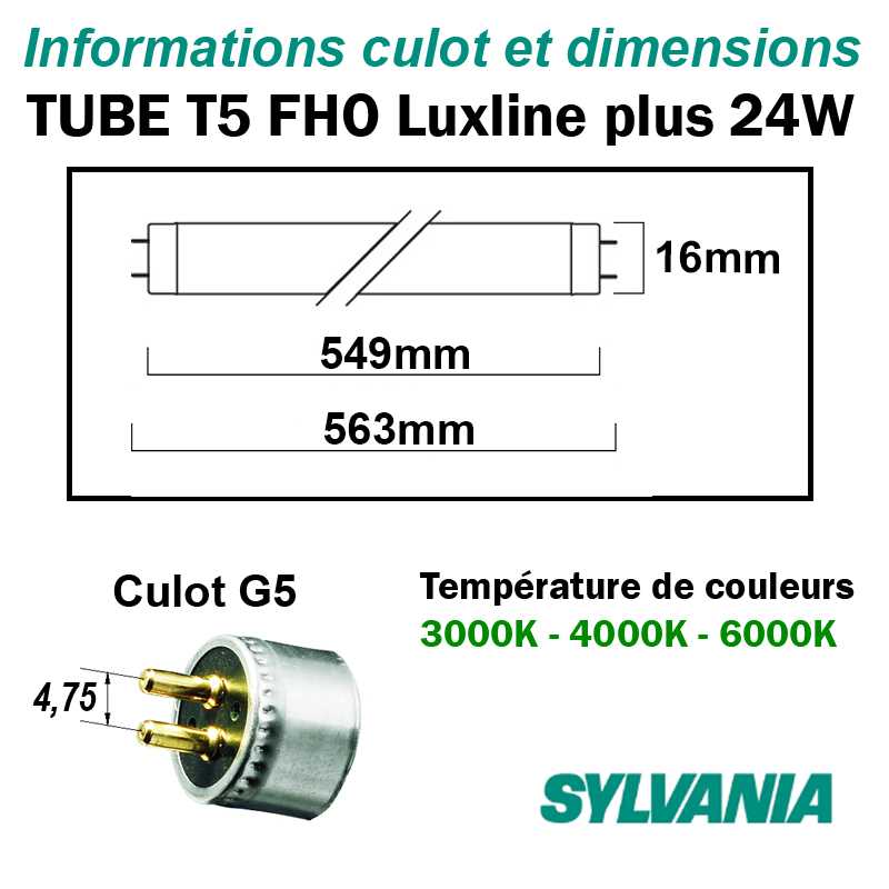 SYLVANIA 24W LUXLINE PLUS  T5