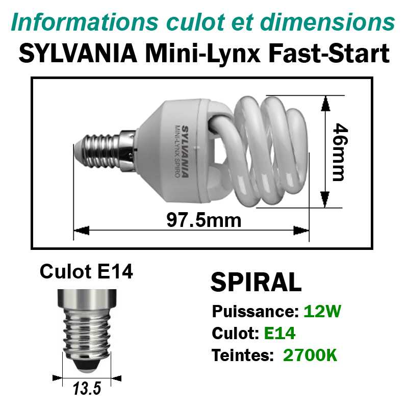 SYLVANIA 12W SPIRALE E14