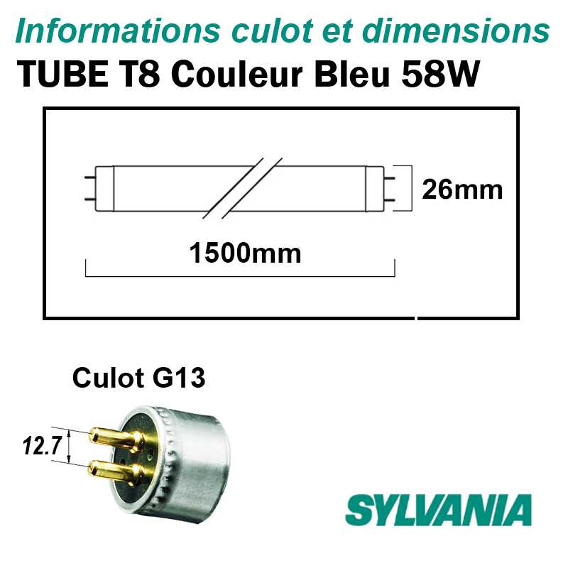 SYLVANIA T8 BLEU 58W