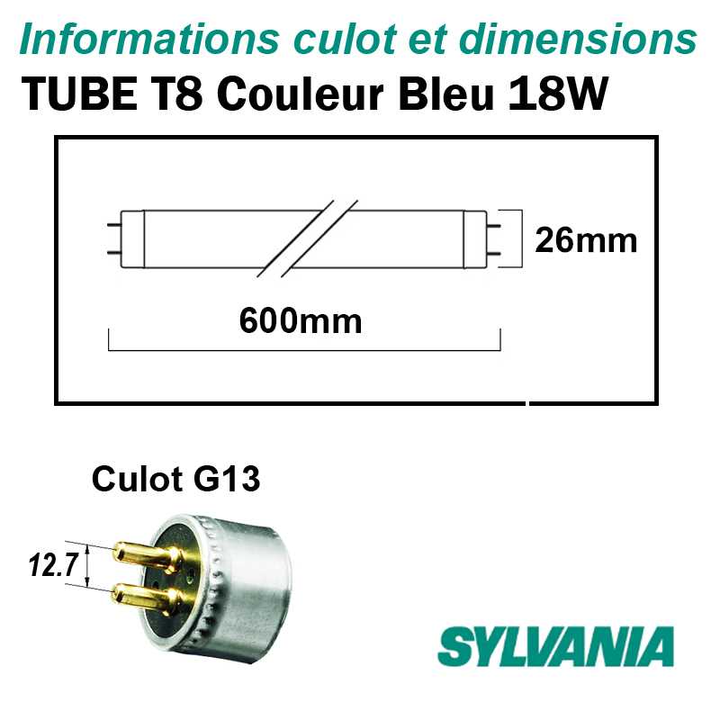 SYLVANIA T8 BLEU 18W