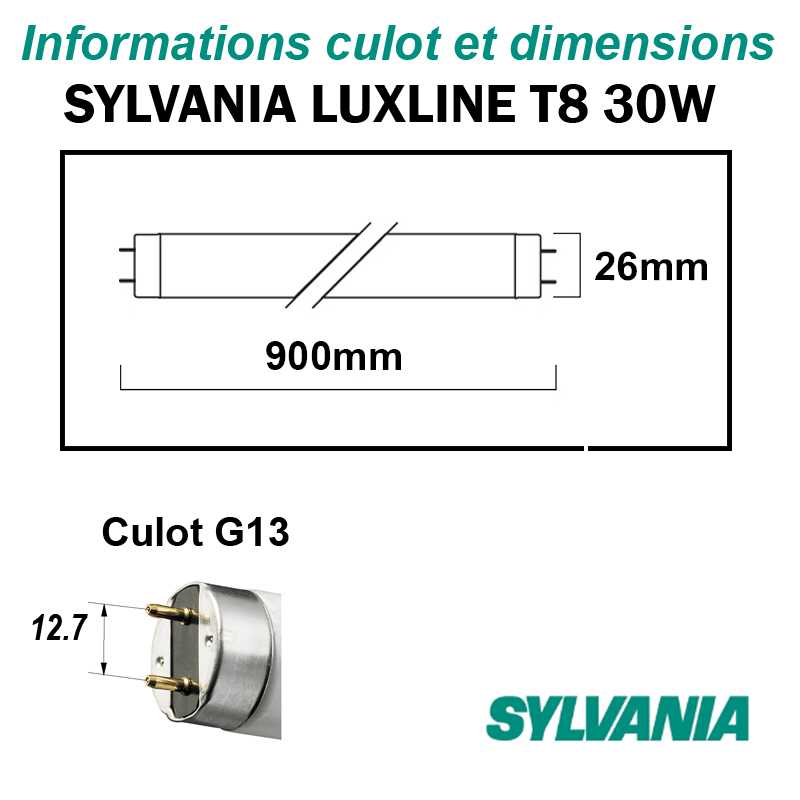 SYLVANIA 30W TUBE FLUO T8