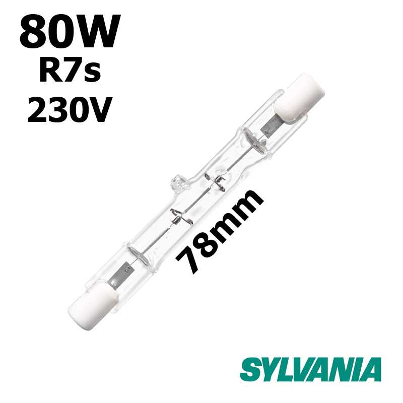 Tube 80W R7s 230V 78mm - lampe halogene