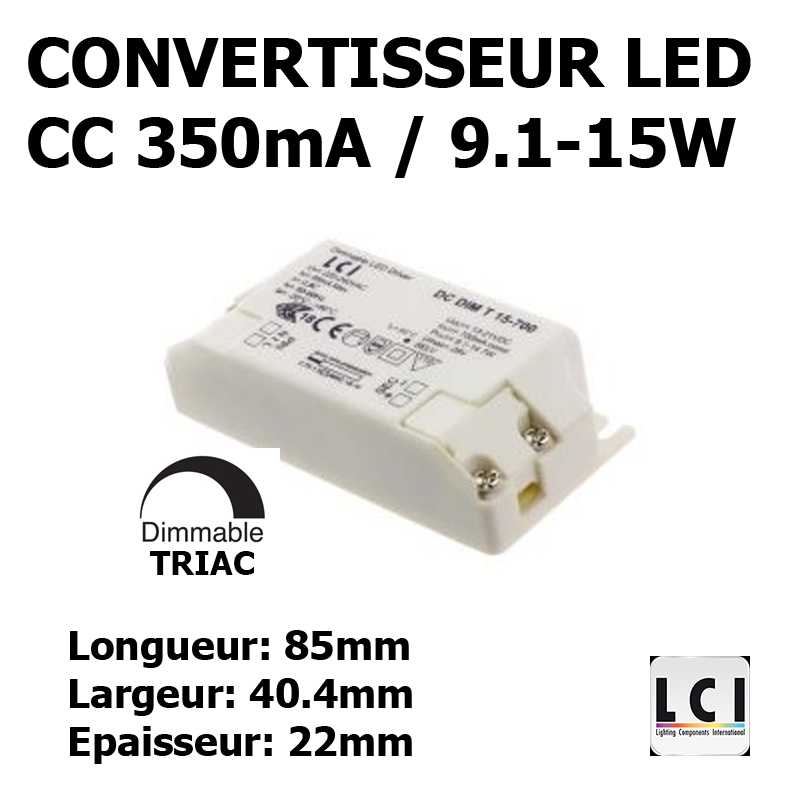 CONVERTISSEUR LED DIMMABLE 15W 350mA