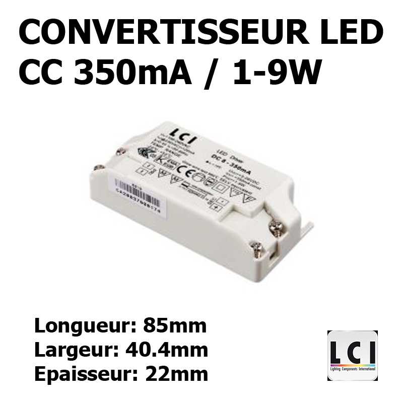 CONVERTISSEUR LED 1/9W 350mA CONVERTISSEUR LED 1/9W 350mA