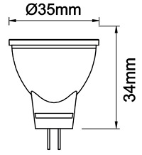 Dimensions ampoule LED SYLVANIA RefLED MR11 GU4 12V
