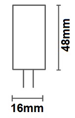 Dimensions ampoule 12V G4 DURALAMP 01949PC