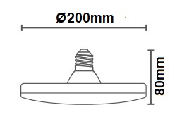 Dimensions ampoule circulaire WIVA DISK 24W