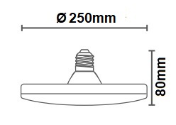 Dimensions ampoule circulaire WIVA DISK 36W