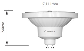 YW AR111 GU10 Ampoule LED Lampe 12W Réflecteur Blanc chaud 3000K Spot 220V  QR111 Lumière 120