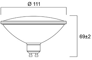 Dimensions ampoules LED SYLVANIA RefLED ES111