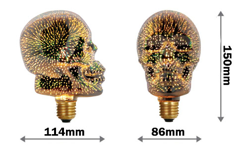 Dimensions ampoule tête de mort