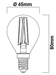 Lampe sphérique LED SYLVANIA TOLEDO RETRO SHERIQUE E14