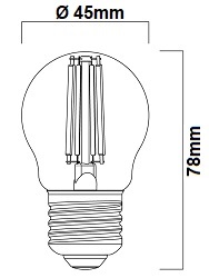Lampe sphérique LED SYLVANIA TOLEDO RETRO SHERIQUE E27
