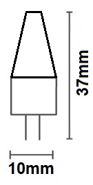 Dimensions ampoule 12V G4 ARIC 2877