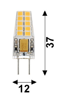 Dimensions ampoule LED 12V GY6.35 2.5W