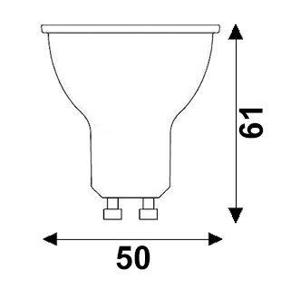 Dimensions spot LED GU10 de couleur