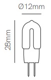 Dimensions lampe LED BENEITO uniform-line G4