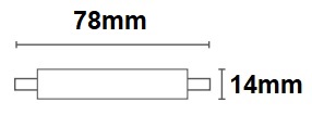 Dimensions tube LED R7s 78mm