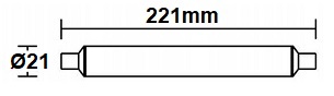 Dimensions tube linolite S15 - Aric 20018