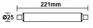 Dimensions tube linolite S15 - Aric 2946