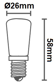 Dimensions ampoule miniature duralamp L0121B