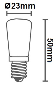 Dimensions ampoule réfrigérateur duralamp L0121C