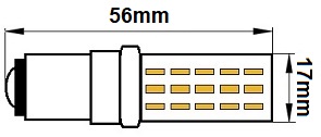 Dimension ampoule Ba15d 3W Bailey