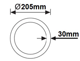 Dimension tube circulaire led G10q DURALAMP LCR120