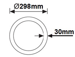 Dimension tube circulaire led G10q DURALAMP LCR130