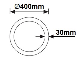 Dimension tube circulaire led G10q DURALAMP LCR140