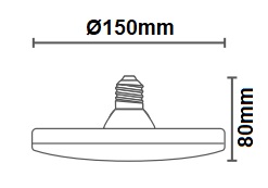 Dimensions ampoule circulaire DURALAMP tenderera 20W