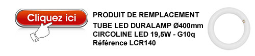 Remplacement tube circulaire fluo par tube LED G10q Ø400mm