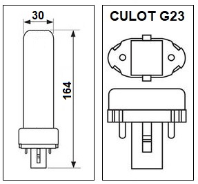 Dimensions ampoules LED G23 7W