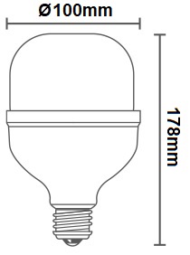 Dimensions lampe BENEITO OBO 28W E27 230V
