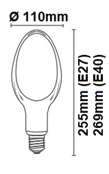 Ampoule LED TULIP WIVA HI-POWER 80W E40 230V