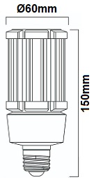 Dimensions sylvania toledo performer 18W E27 230V